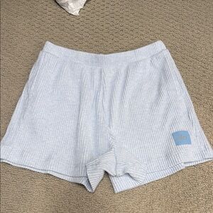 ALO Yoga Women's Sky Blue Ribbed Athletic Shorts